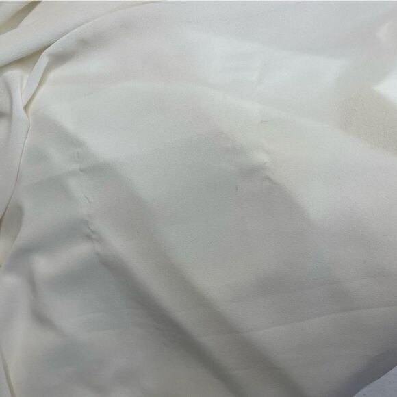 Belle Badgley Mischka Crochet Lace Sleeveless Maxi Chiffon Ivory Dress 10 FLAWS - Picture 6 of 15